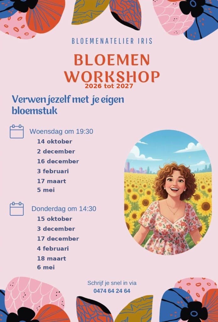 Bloemenworkshop 2026 tot 2027